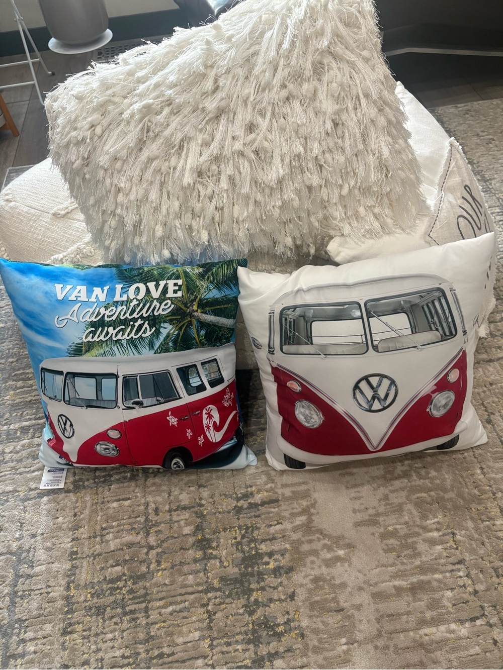Volkswagen Red Camper Van Decorative Throw Pillow - 2-Pack